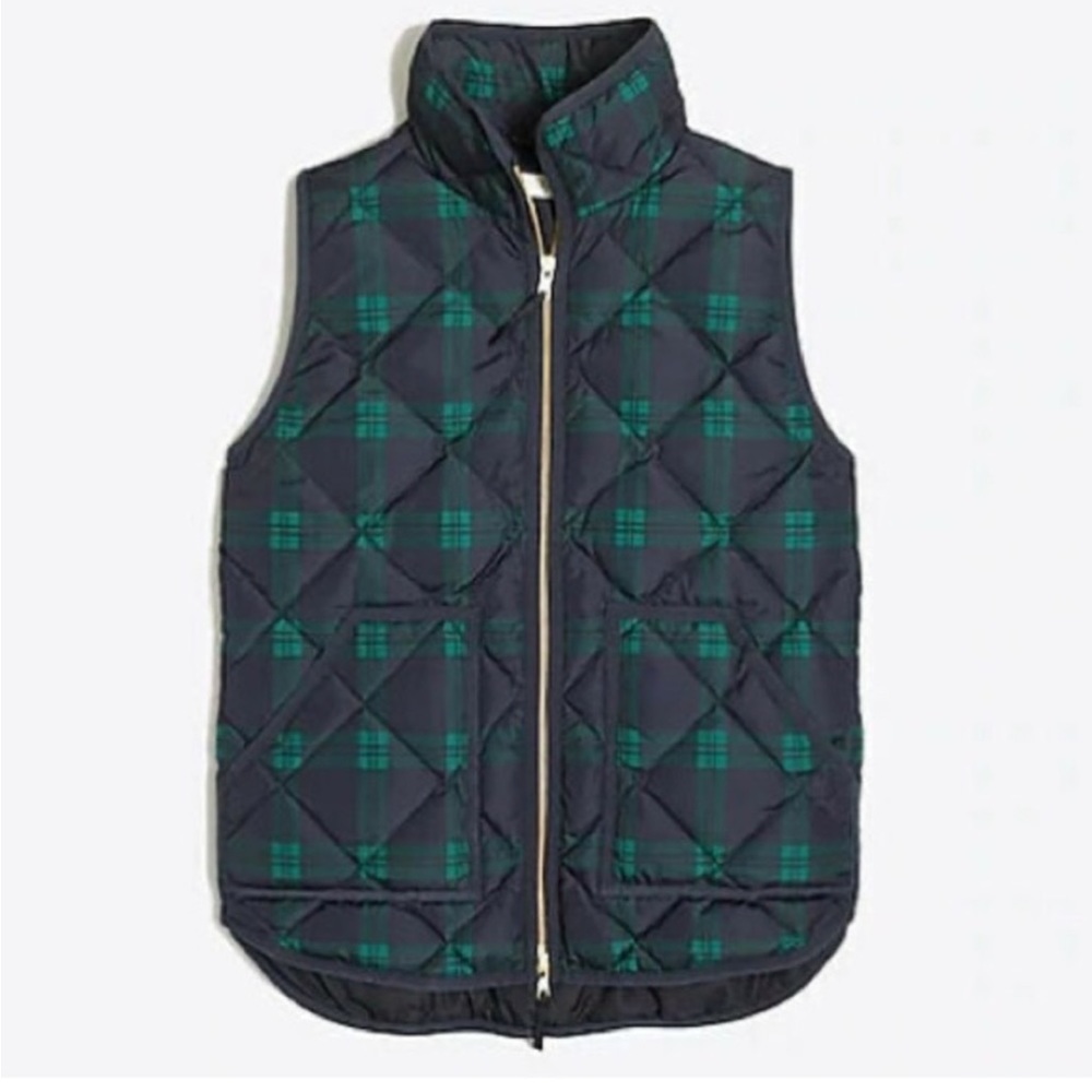 J Crew plaid down vest